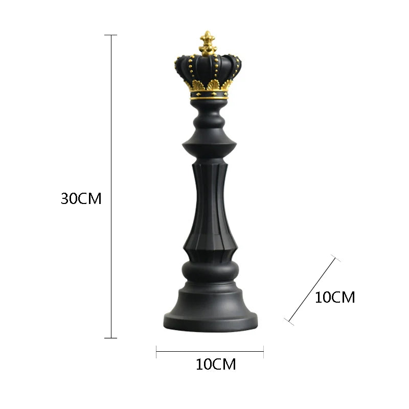 Retro International Chess Figurine for Interior King Knight Sculpture Home Desktop Decor Living Room Decoration