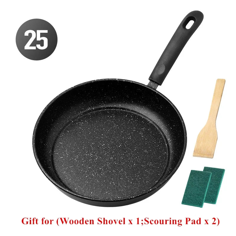 Medical Stone Non-Stick Frying Pan, Household Pan, Non-Oil Smoke Pancake Pan, Fried Steak Gas Stove, Induction Cooker, Cookware