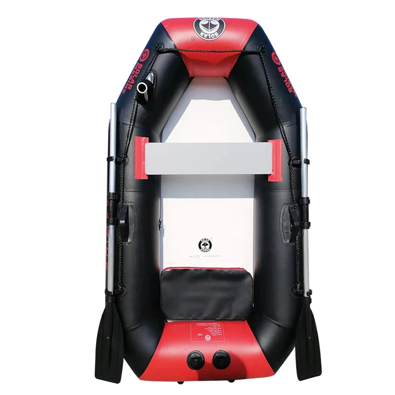 SOLAR MARINE 5.7ft Single Person Inflatable Kayak Fishing Boat PVC Touring Rowing Canoe with Air Deck Floor