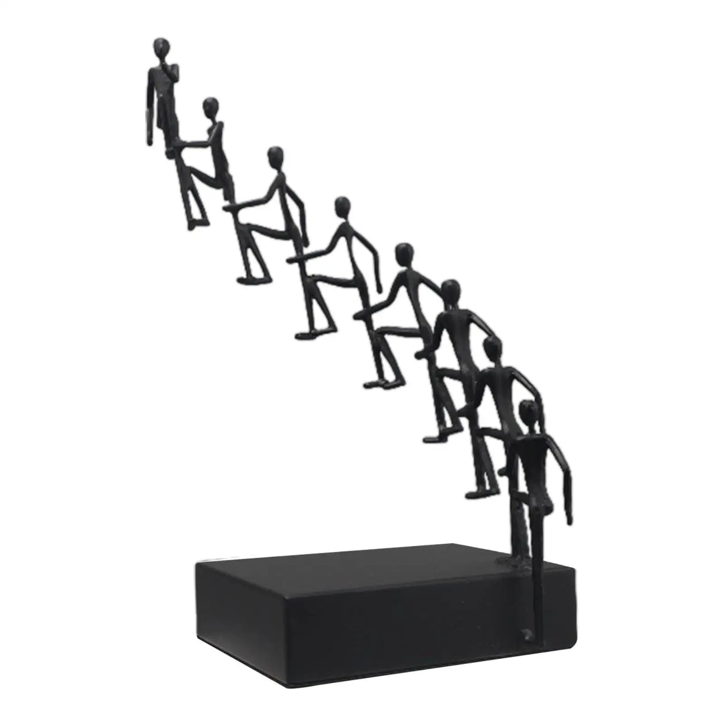 Art Statue Crafts Metal Abstract Sculpture Modern Minimalist Abstract Cast Iron Rising Step By Step Figure for Office Bookshelf