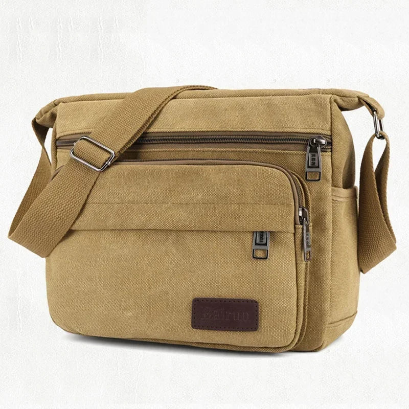 New Fashion Men Canvas Crossbody Shoulder Messenger Bags Man Cross Body Bag Casual Multi Function Portable Male Bags