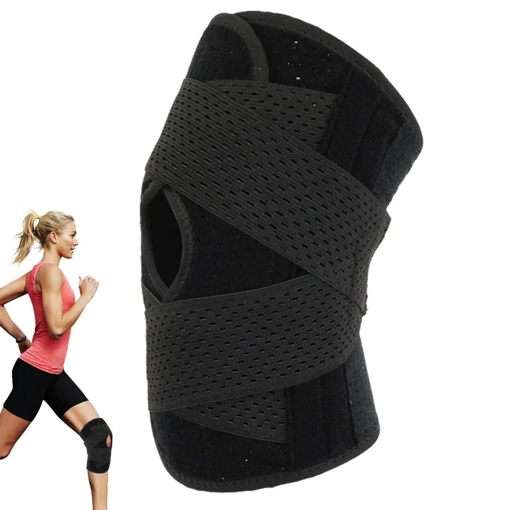 Hinged Knee Brace Adjustable Breathable Knee Compression Sleeve Wrap Non-Slip Knee Stabilizer Open Patella Support For Working