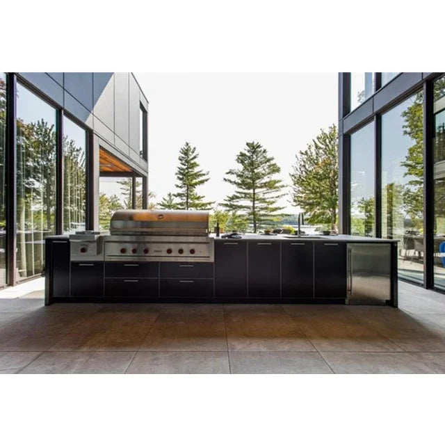 Outdoor Kitchen Commercial Charcoal Trolley Barbeque Grills With Fridge And Gas Grills Roast Chicken Steak