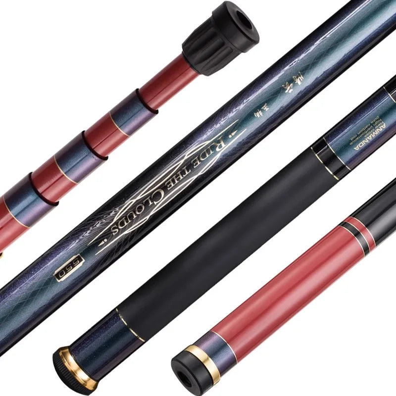 Anmanda TENGYUN Ultralight High Carbon Telescopic Rock Fishing DIp Net Pole Portable Landing Net Fishing Accessory 5m-6.5m