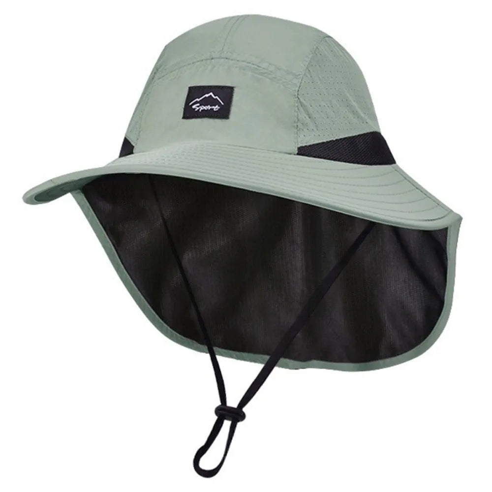 Wide Brim Sun Hat with Neck Flap UV Sun Protection Yard Work Safari Hiking Hat for Men Outdoor Adventures Fishing Bucket Hat