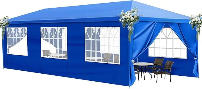 10'x30 'outdoor canopy tent, terrace camping pavilion, gazebo, deli, party wedding tent, with 8 detachable side walls
