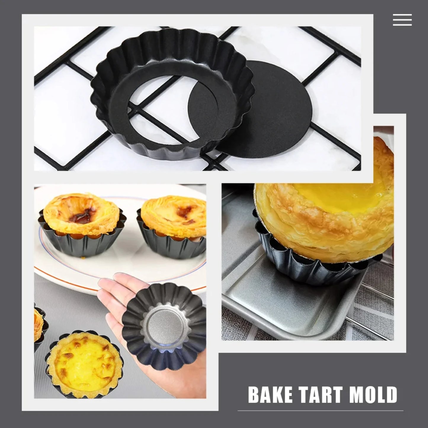 Elegant Lace Design 5-Piece Set of Round Hinged Pan Baking Mini Pie Molds for Roasting and Tart Making - Perfect for Baking Smal