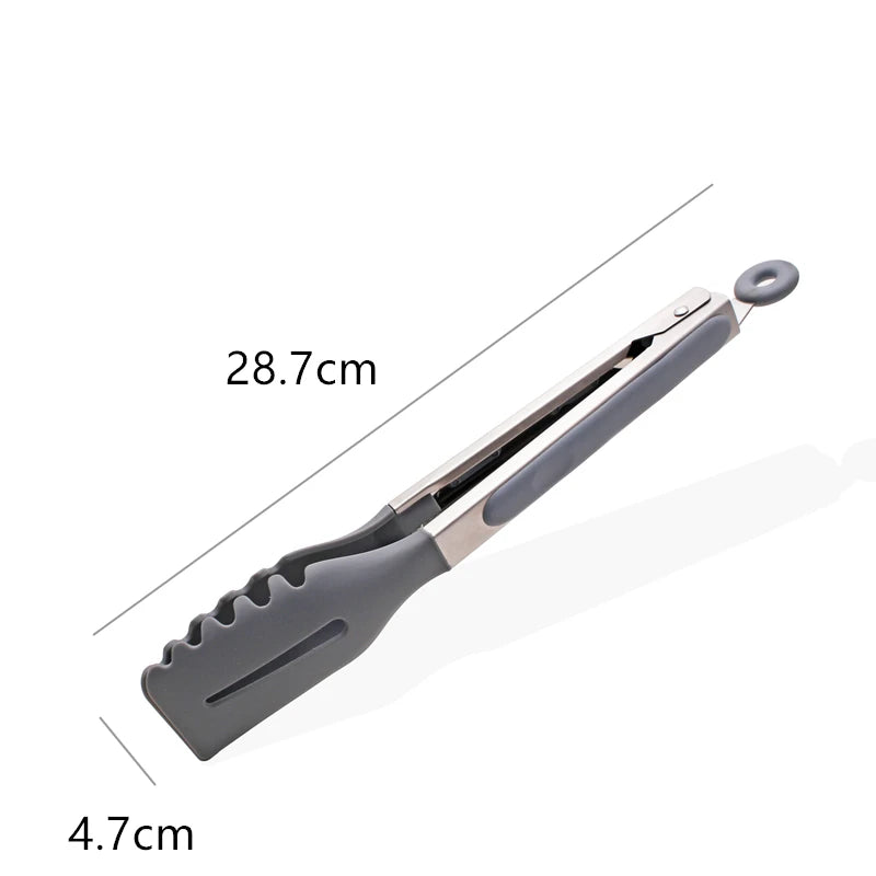 Silicone Non-Stick Food Clips Hollow Drain Oil Barbecue Tongs Buffet Steak Pasta Clamp Home Kitchen Items All with Free Shipping