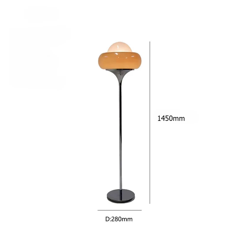 Medieval Bauhaus Floor Lamp American Retro Warm Egg Tart Floor Lights Nordic Bedroom Bedside Standing Lamps for Living Room
