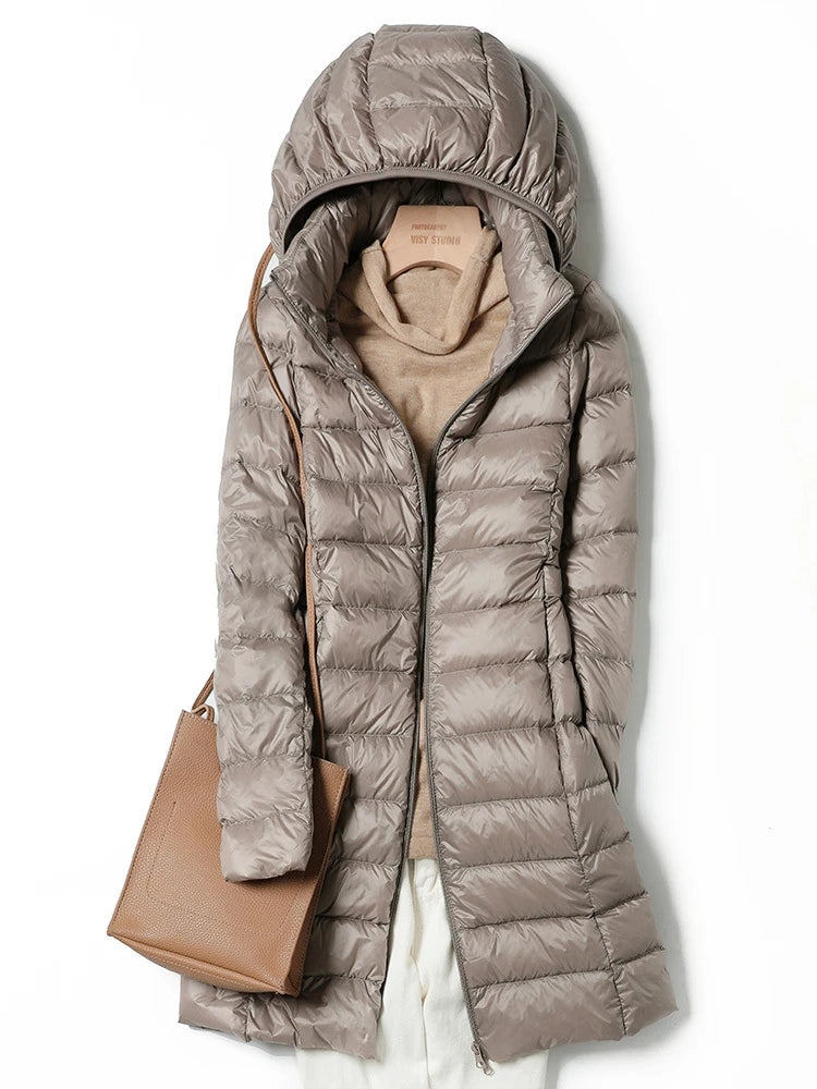 NewBang 4XL 5XL Plus Long Down Jacket Women Winter Ultra Light Down Jacket Women With Hooded Down Coat Female Big Size Coats