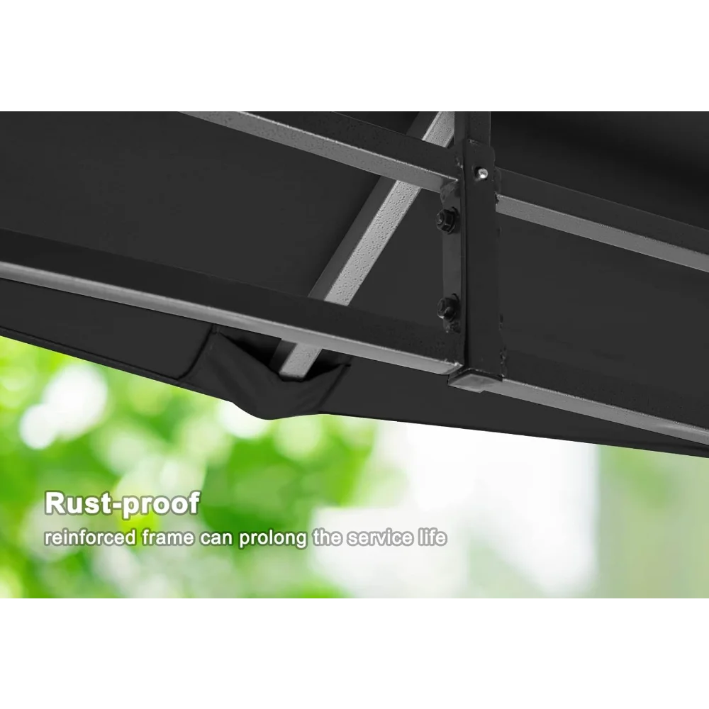 Outdoor Awning Outdoor Garden Gazebo for Patios with Stable Steel Frame and Netting Walls (8x8 Black) Canopy Tent Waterproof