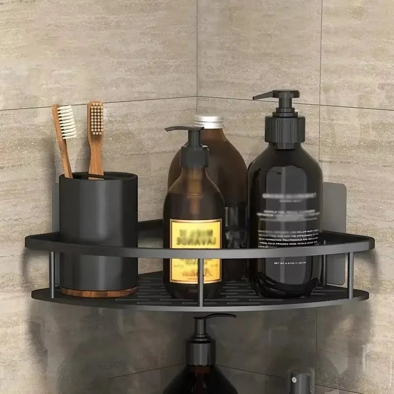 Bathroom Storage Rack No Drill Shelves Wall Mount Corner Shelf Shower Holder For WC Shampoo Organizer Bathroom Accessories
