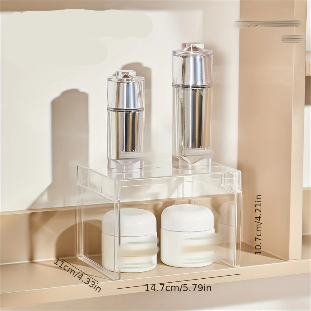 1 layered shelf, refrigerator storage shelf, kitchen storage shelf, toy figurine storage shelf, cosmetics layered storage shelf