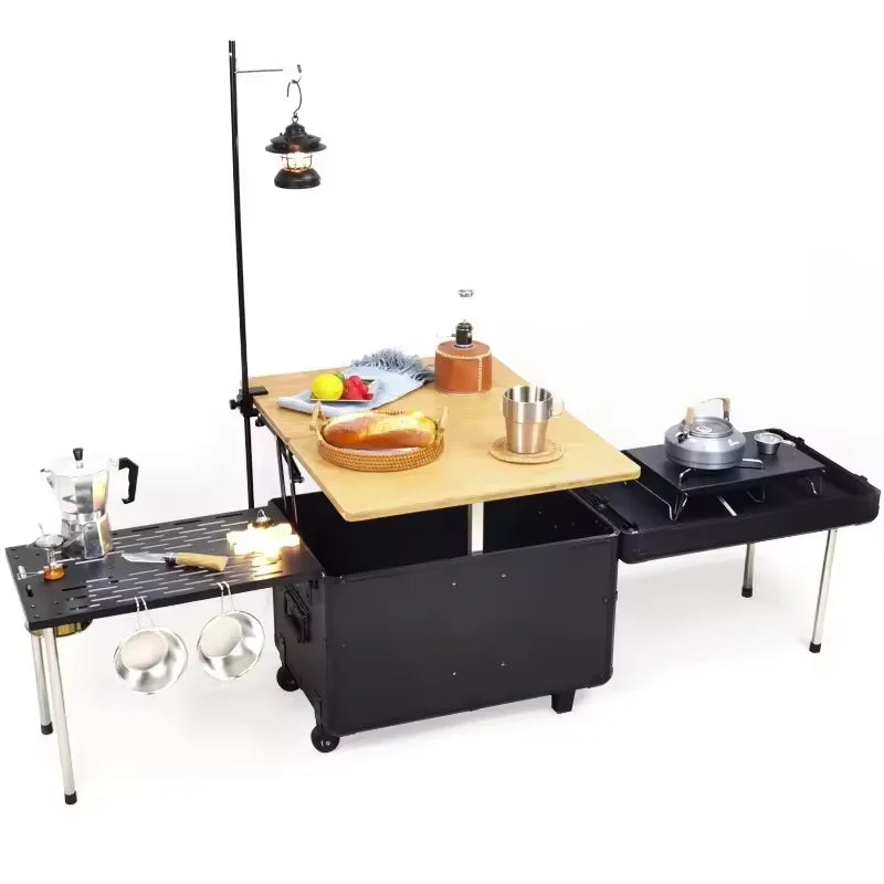 High Quality Popular Picnic Outdoor Camping Camper Portable mini Kitchen Foldable Folding Table Box Mobile