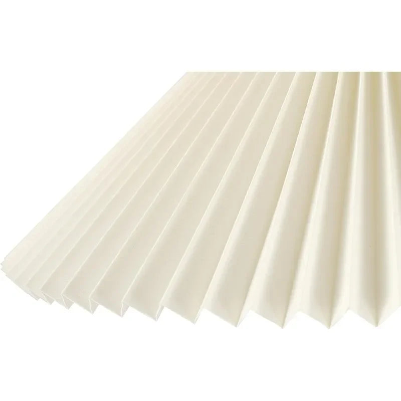 62" Floor Lamp, Faux Wood Finish, White Pleated Fabric Shade, Pivot Joint on Shade, Black Cord, Reading Lamp