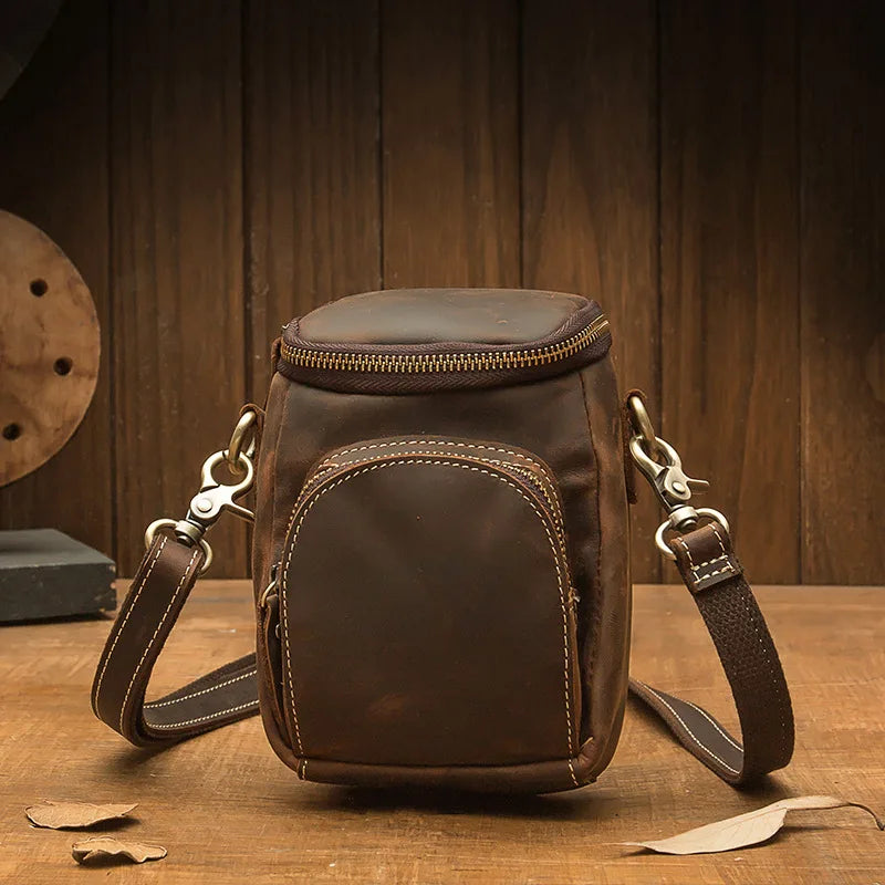 Fashion Tren Small Bag For Men Real Leather Shoulder Crossbody Bag Multifunction Fanny Waist Pack Belt Wearing Phone Bag 2025