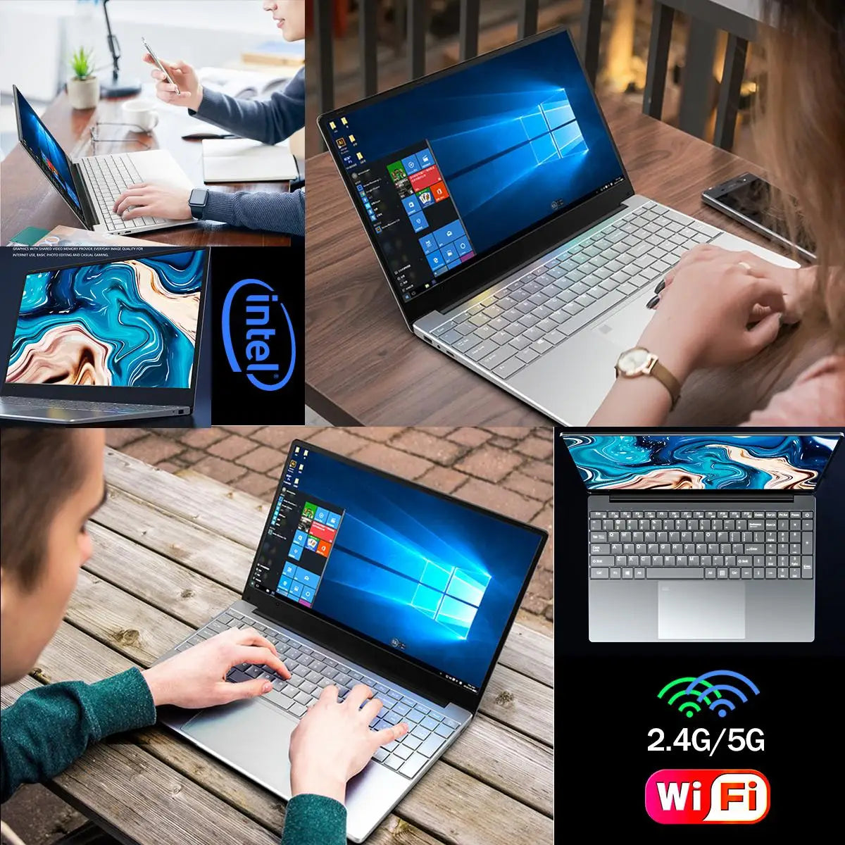 Laptop 15.6 Inch IPS Screen 16GB RAM Intel 11th N5095 Business Netbook Windows 10 11 Pro Gaming Office Notebook Pc Portable