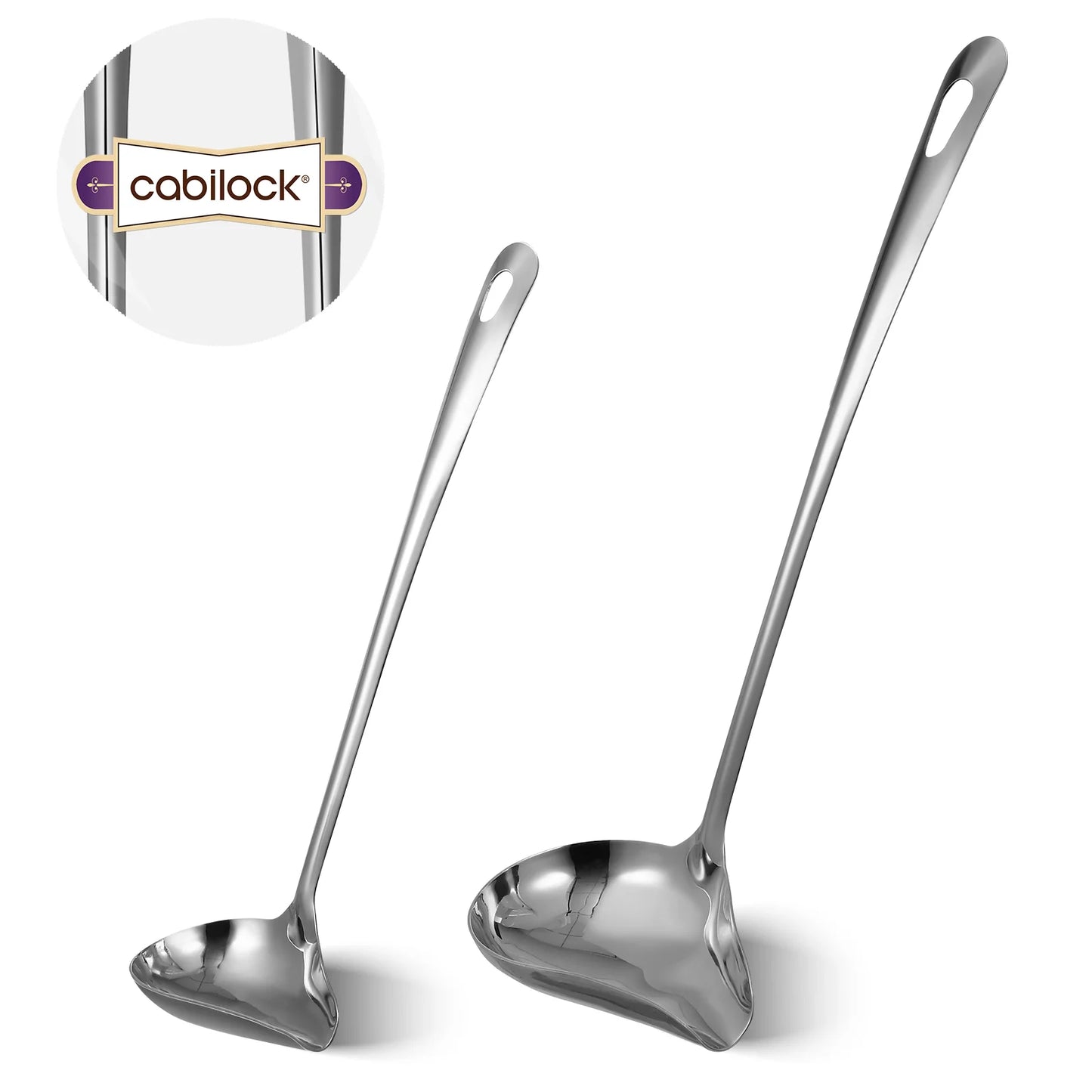 2 Pcs Oil Spoon Drizzle Soup Ladle Dedicated with Pour Spout Gravy Stainless Steel