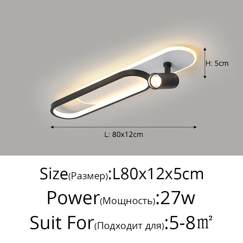 LED Ceiling Lights With Spotlights Minimalist Track Lights for Bedroom Lobby Dining Room Hall Corridor Long Strip Ceiling Lamps
