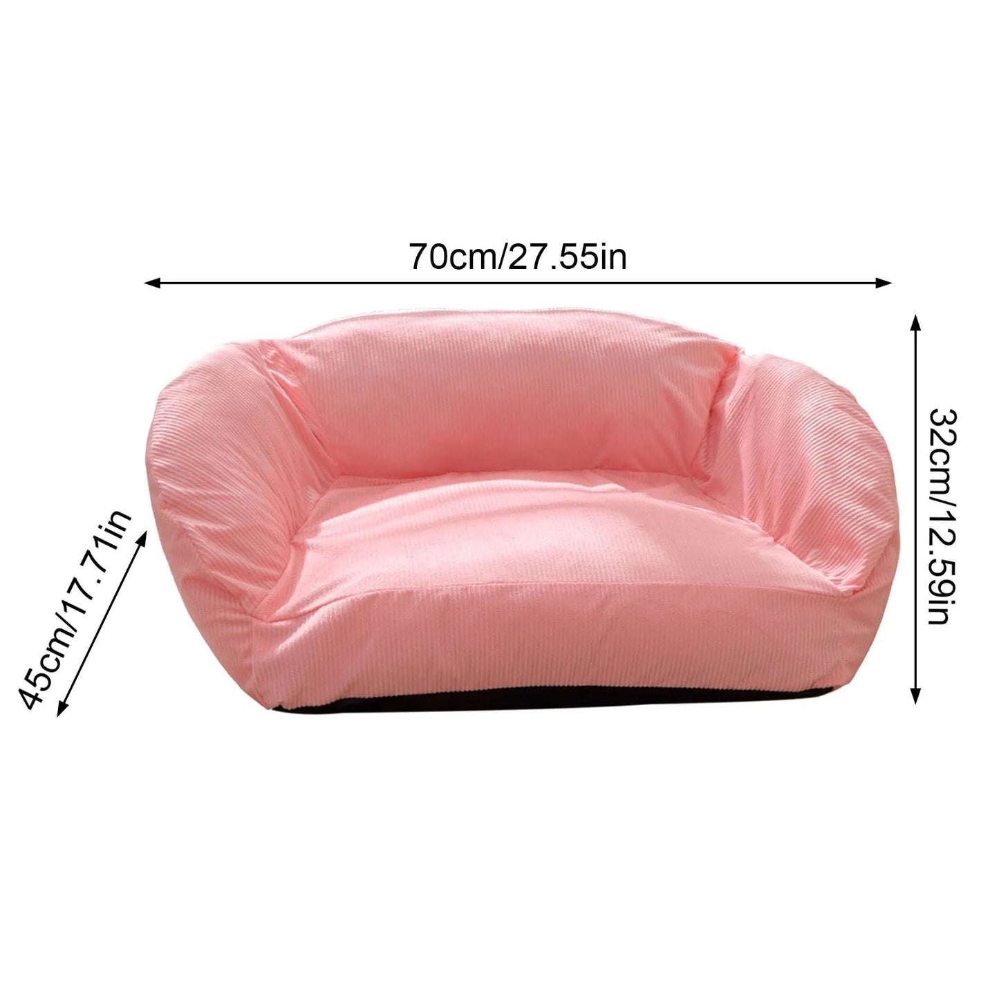 Pet Sofa Bed All Seasons Pet Bed with Widen Sleeping Area Pet Couch with Removable Washable Cover Anti-slip Bottom for Cats Smal