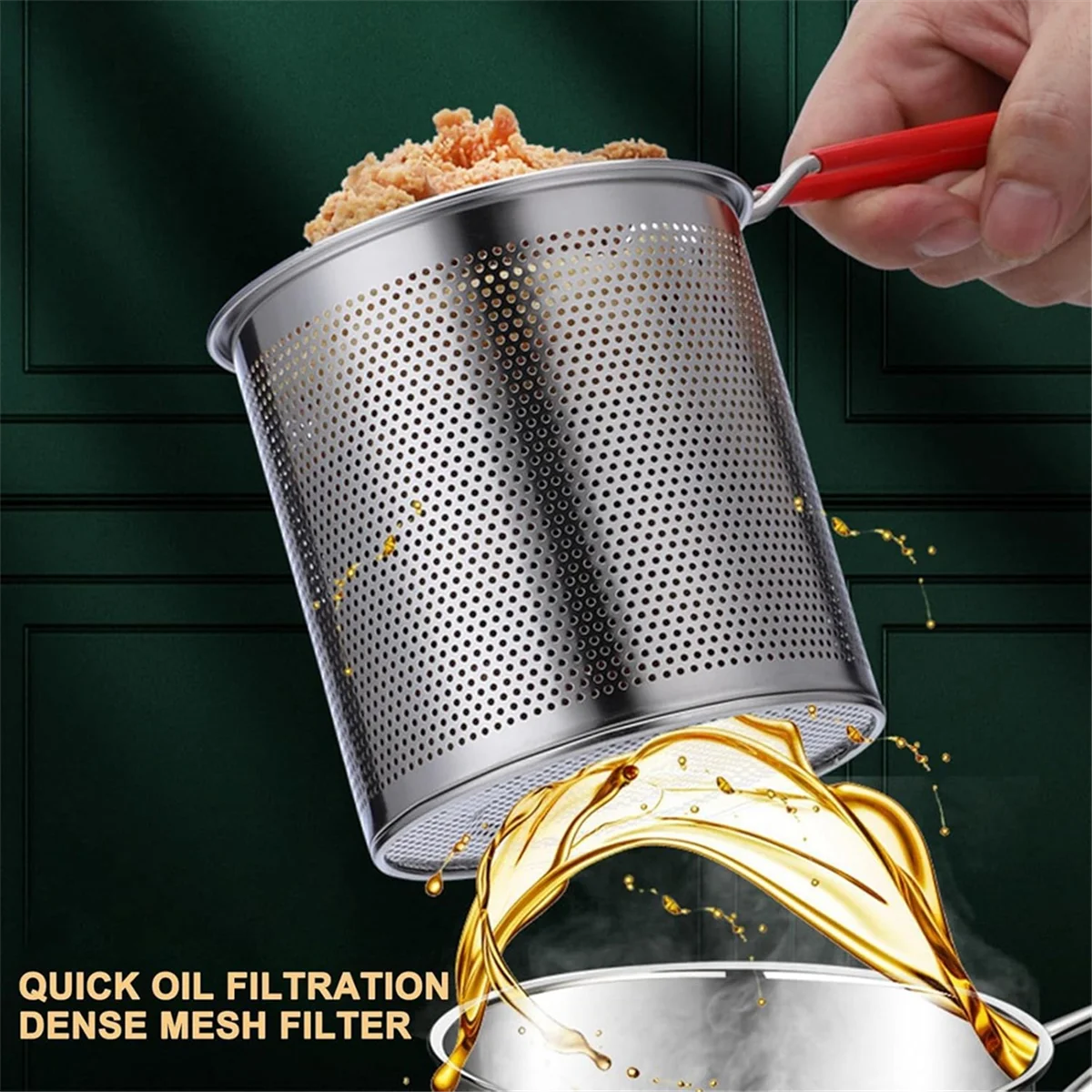 Frying Pot Deep Fryer Pot with Basket Stainless Steel Deep Fryer for Frying Fish Shrimp Chicken and Fries