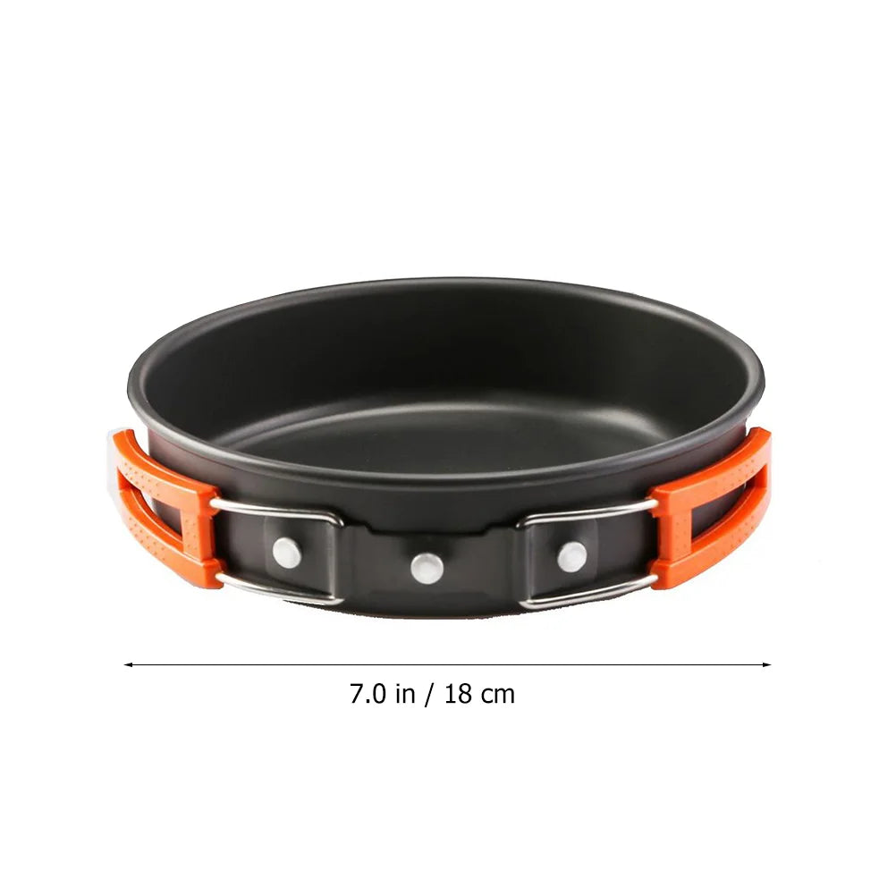 Outdoor Camping Pan Set Griddle Products Backpack Hot Pot Kit Cookware Aluminum Alloy
