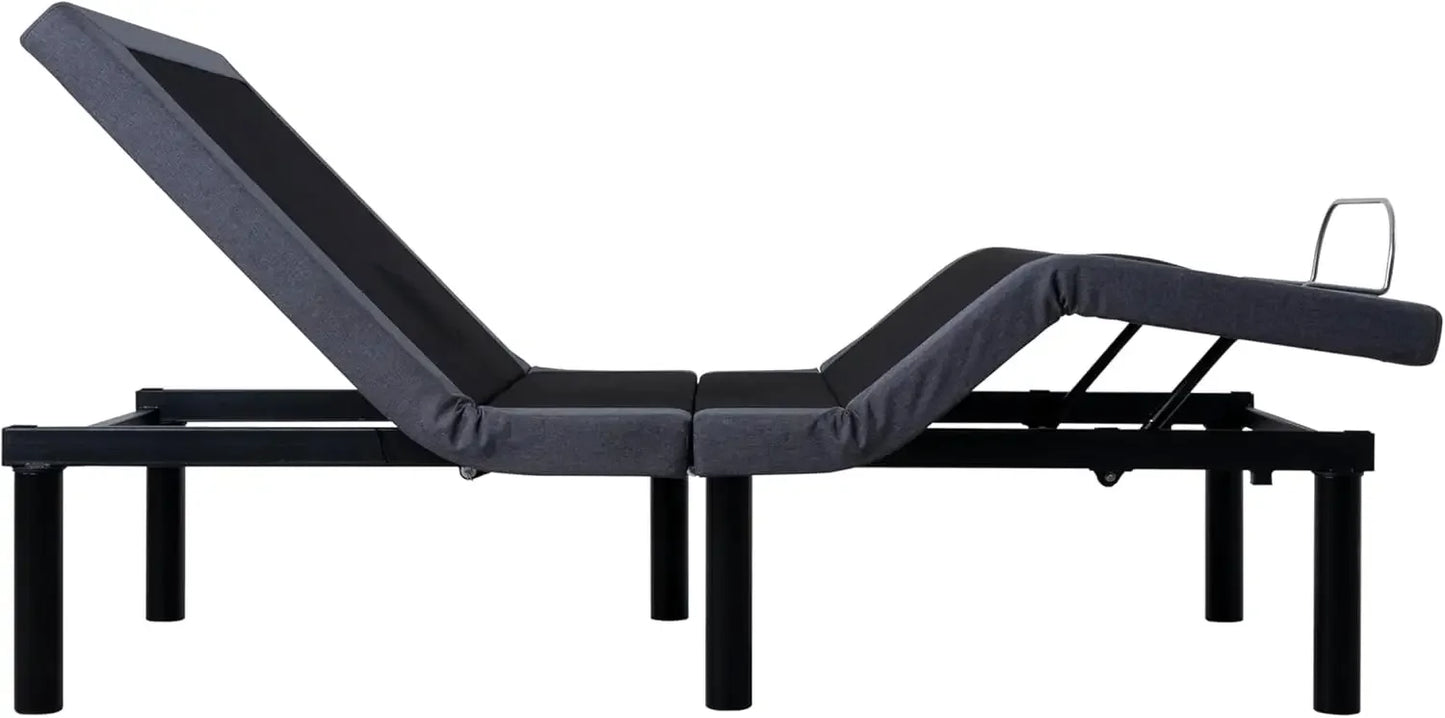 adjustable bed frame twin with Lumbar Support & Head Tilt, Foot Incline, Back & Leg Massage, USB Ports, Massage