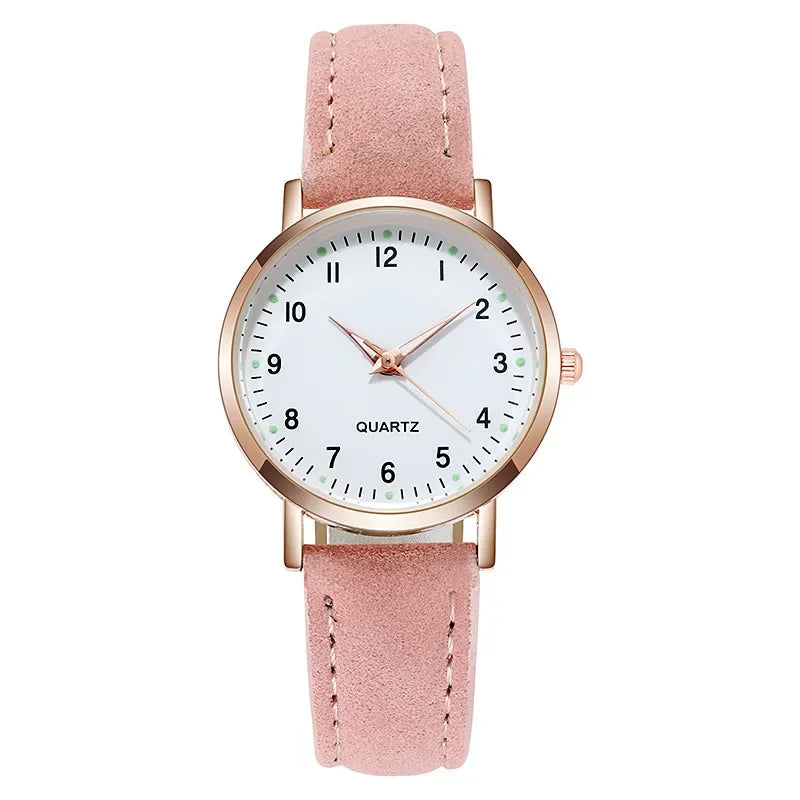 Women Luxury Luminous Watch Simple Vintage Watch Leather Belt Quartz Wristwatches Simplicity Casual Sports Wristwatches Clock