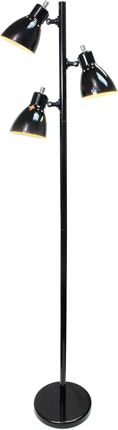 Simple Designs LF2007-BLK Metal 3 Light Tree Floor Lamp