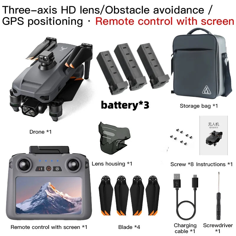 New ZLL SG909 Drone 4K Camera 3-Axis Gimbal WIFI Obstacle Avoidance Touch Screen FPV Brushless EIS Electronic RC Quadcopter Toys