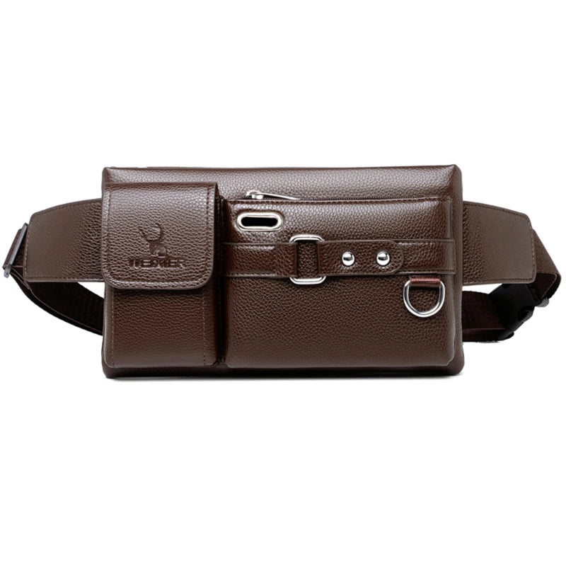 Brand Unisex Single-Shoulder Multi-Function Large-Capacity Waist Bag Men's Chest Bag Casual Messenger Bag Wallet