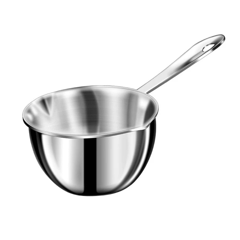 Long Handle Cooking Saucepan Small Soup Pot Flat Bottom Frying Pot Cookware Dropship