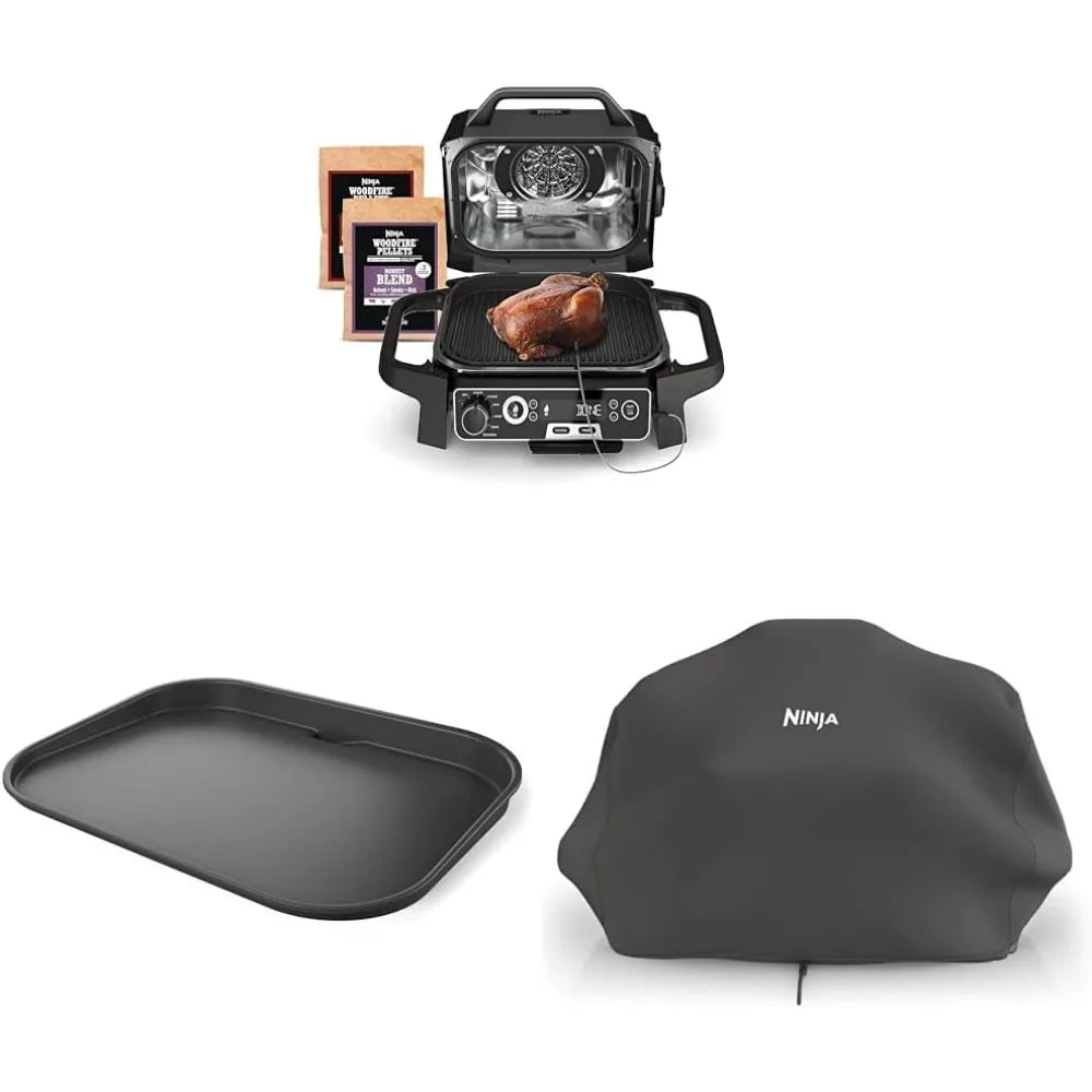 OG751BRN Woodfire Pro Outdoor Grill & Smoker with Built-In Thermometer, 7-in-1 Master XSKGRDPLT Outdoor Flat Top Griddle