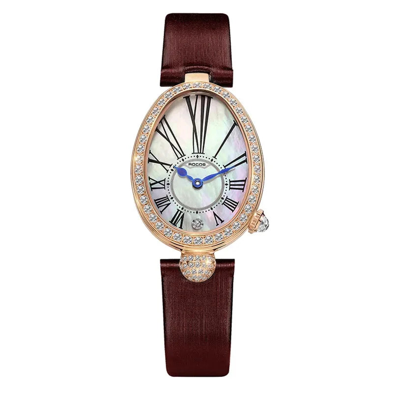 ROCOS Luxury Brand Woman Watch High Quality Fashion Oval Ladies Fashion Quartz watches Leather Waterproof Watch for Women R0233