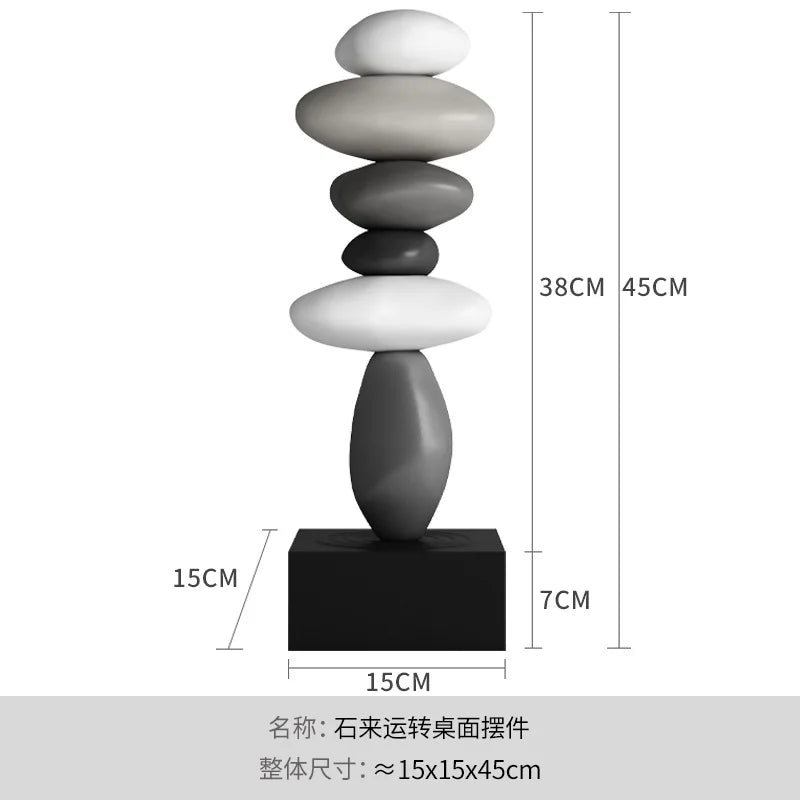 Feng Shui Stone Resin Sculpture, Modern Art Stone Carving Model, Desktop Decoration, Home Garden Decoration Crafts, Gifts