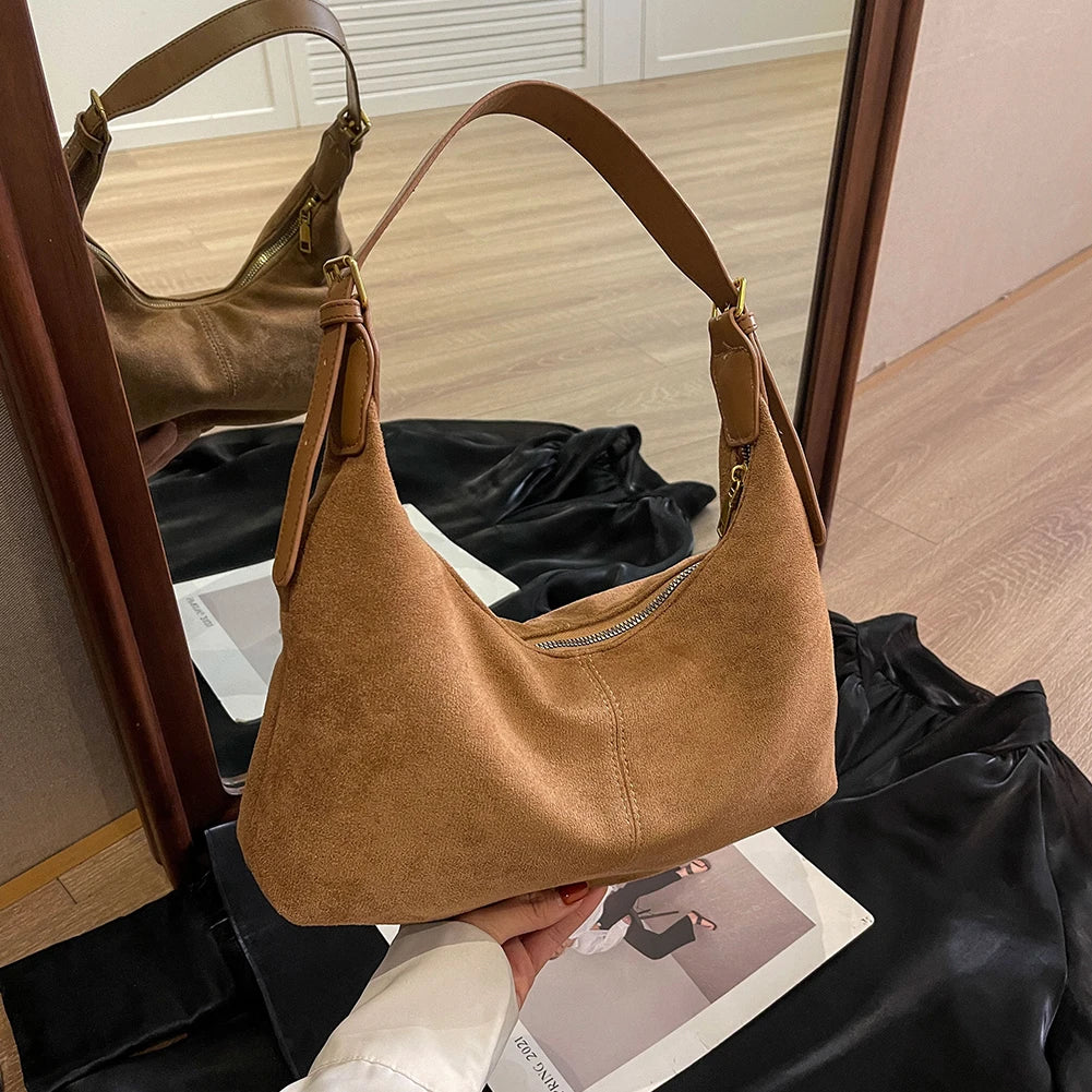 Crescent Bag for Women Shoulder Bag Handbag Adjustable Strap Crossbody Bag Zipper Hobo Bag with Inner Pocket for Work Travel