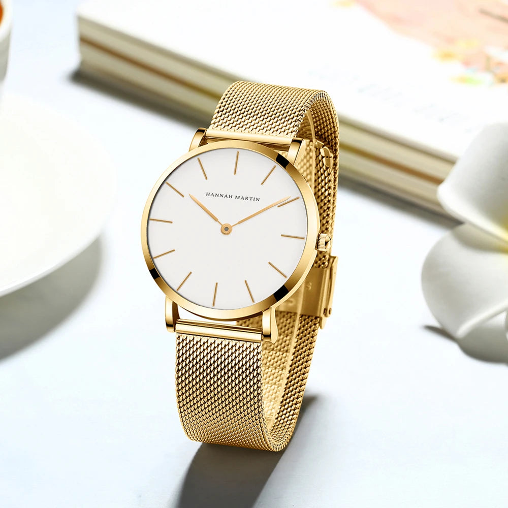 Women Watch Top Brand Dropshipping Japan Quartz Movement 36mm Rose Gold Waterproof Fashionable Nordic Minimalist Ladies Watches