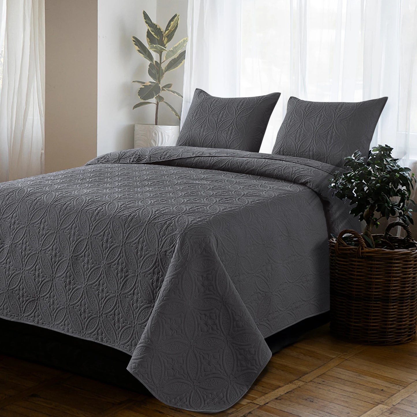 Quilt Cover Set with Copper Coin Pattern Lid, Cozy Bedroom Decor|Elegant Bedding Design|Cotton Filled Comfort, Bedroom Decor