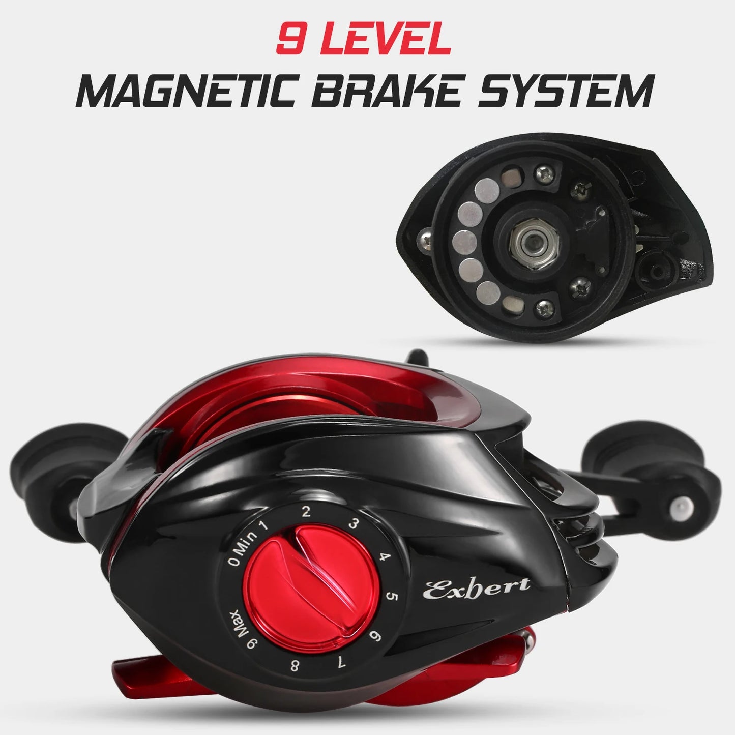 Baitcasting Reel 18+1BB Ball Bearings Baitcasting Fishing Reel High Speed 7.2:1 Gear Ratio Magnetic Brake System Baitcaster Reel
