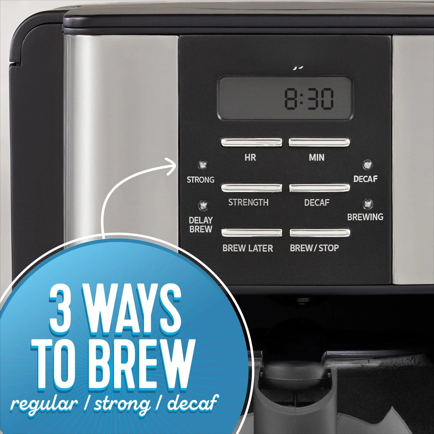 12 Cup Programmable Coffee Maker with 3 Ways to Brew System
