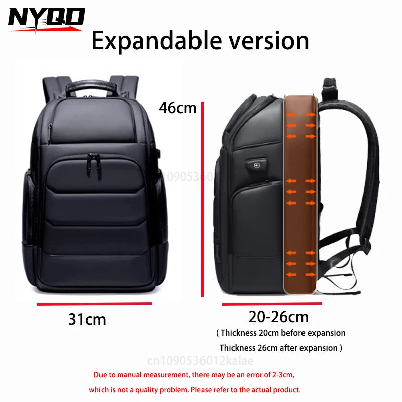 Waterproof Backpacks USB Charging School Bag Fit 15.6 Inch Laptop Men Backpack High CapacityTravel with Thermal Bag Backpack