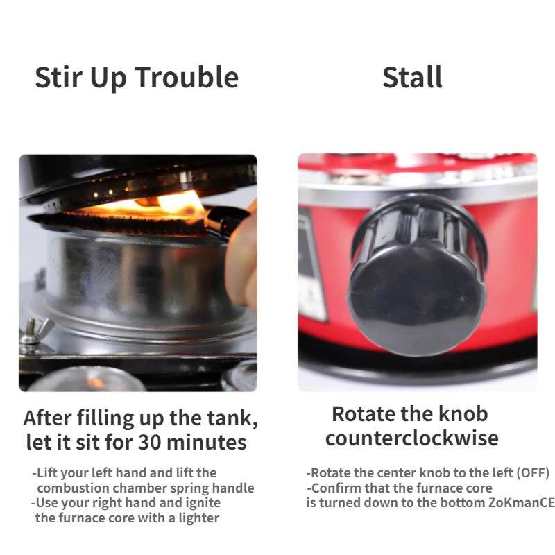 Portable 2 IN 1 Kerosene Stove 4.5L Camping Kerosene Heater Non- Electric Grill Stove for Indoor and Outdoor Camping Cooking