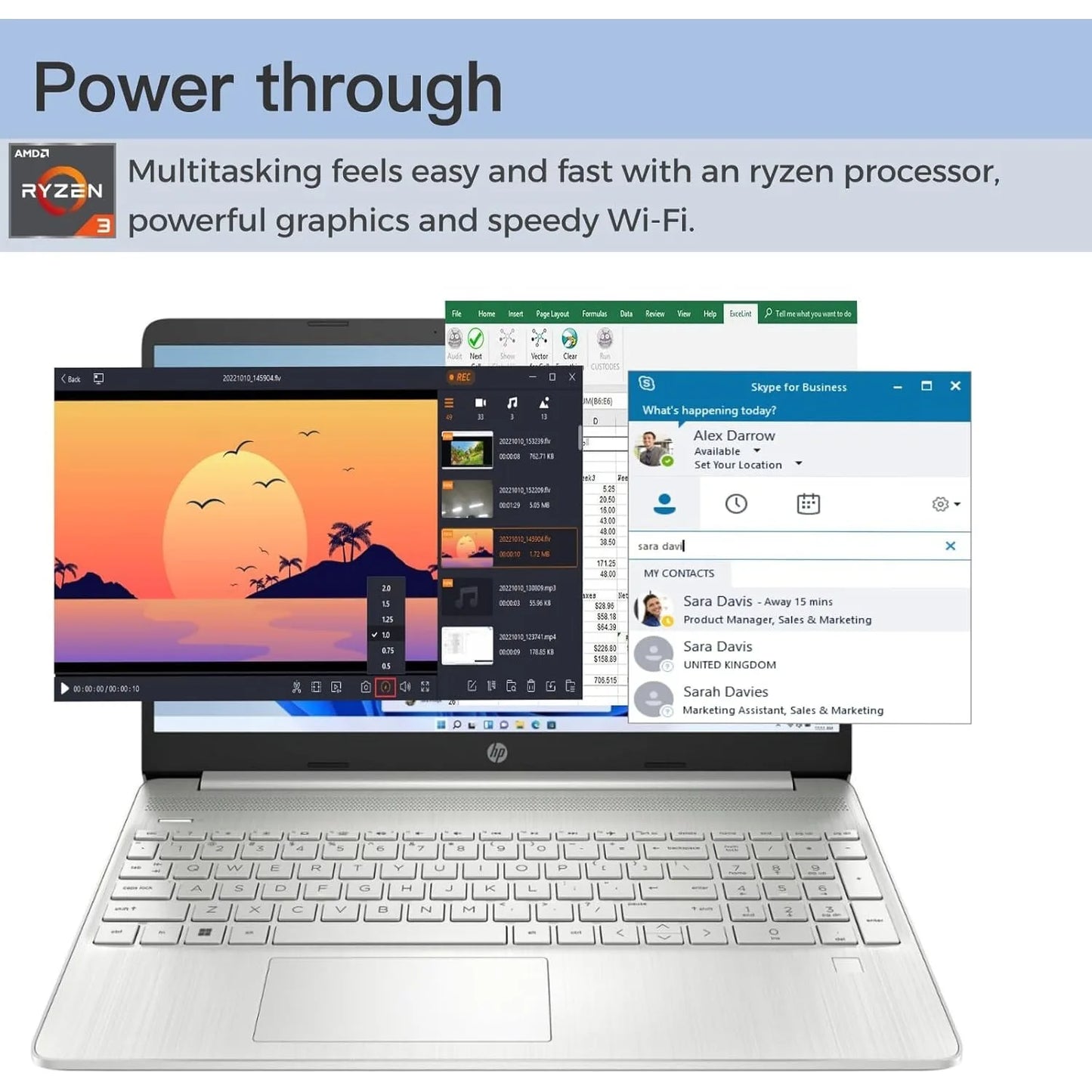 HP 15.6"HD Business Laptop,AMD Ryzen 3 5300U,32GB RAM,1TB SSD,Windows 11 Pro,Natural Silver