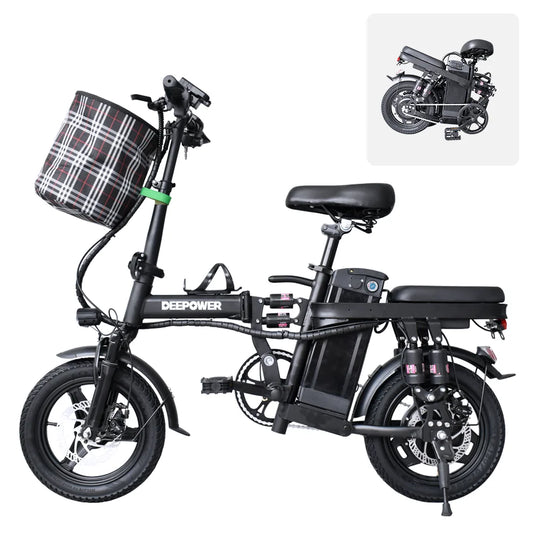 Electric Bike For Adults, 400W Motor,  Up to 20MPH 14” Tires Ebike For Adult Electric Bicycles, 48V 10AH 15AH Removable Battery