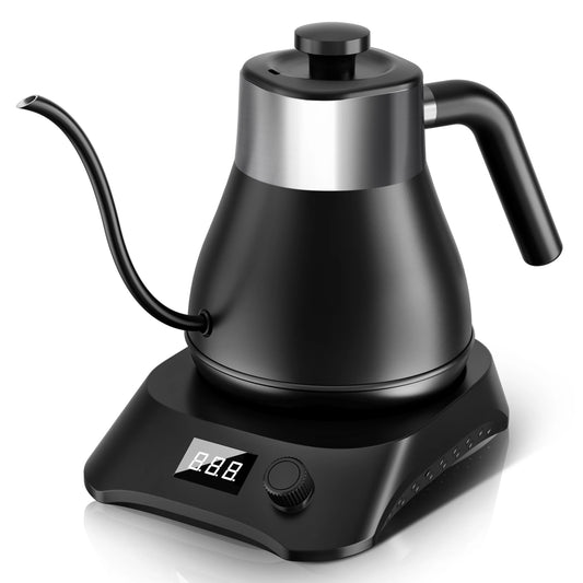 34oz/1L Gooseneck Electric Water Kettle, Digital Stainless Steel Interior 1000W Tea Kettle, Pour Over Coffee & Tea, Keep Warm