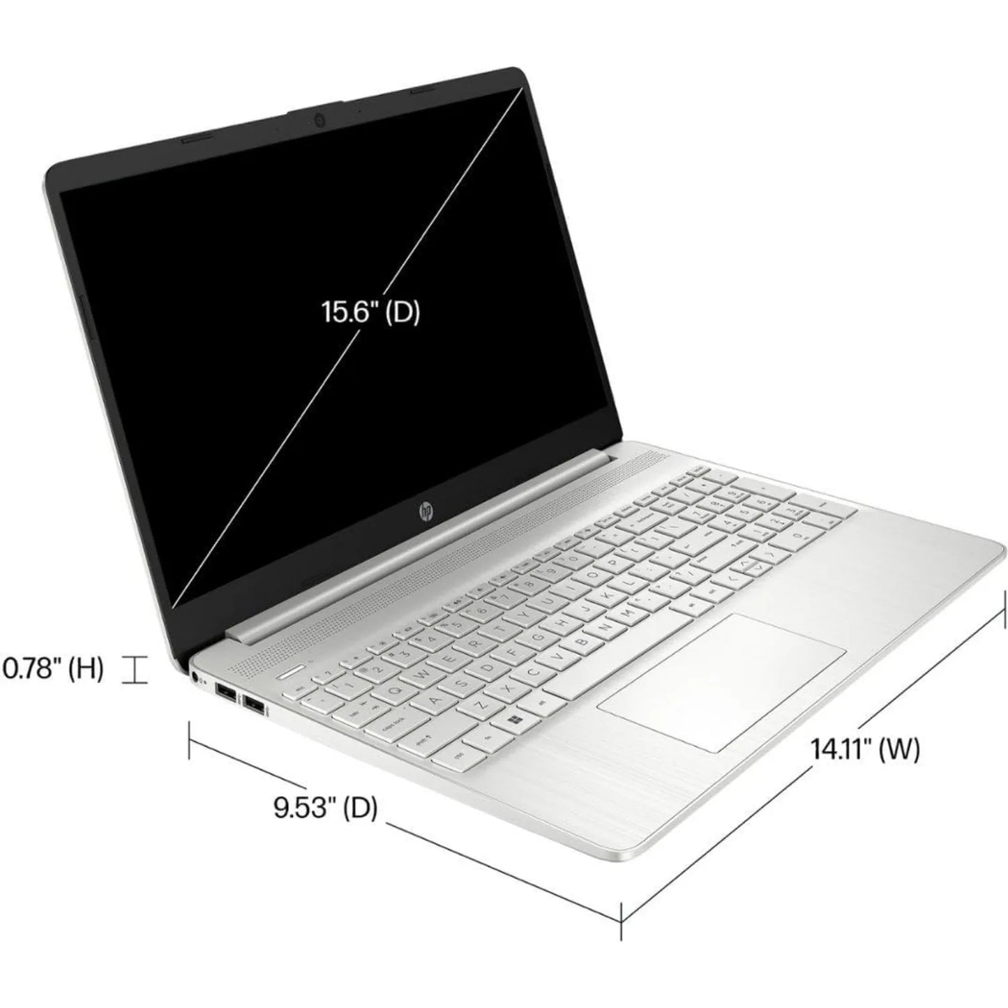 HP 15.6"HD Business Laptop,AMD Ryzen 3 5300U,32GB RAM,1TB SSD,Windows 11 Pro,Natural Silver