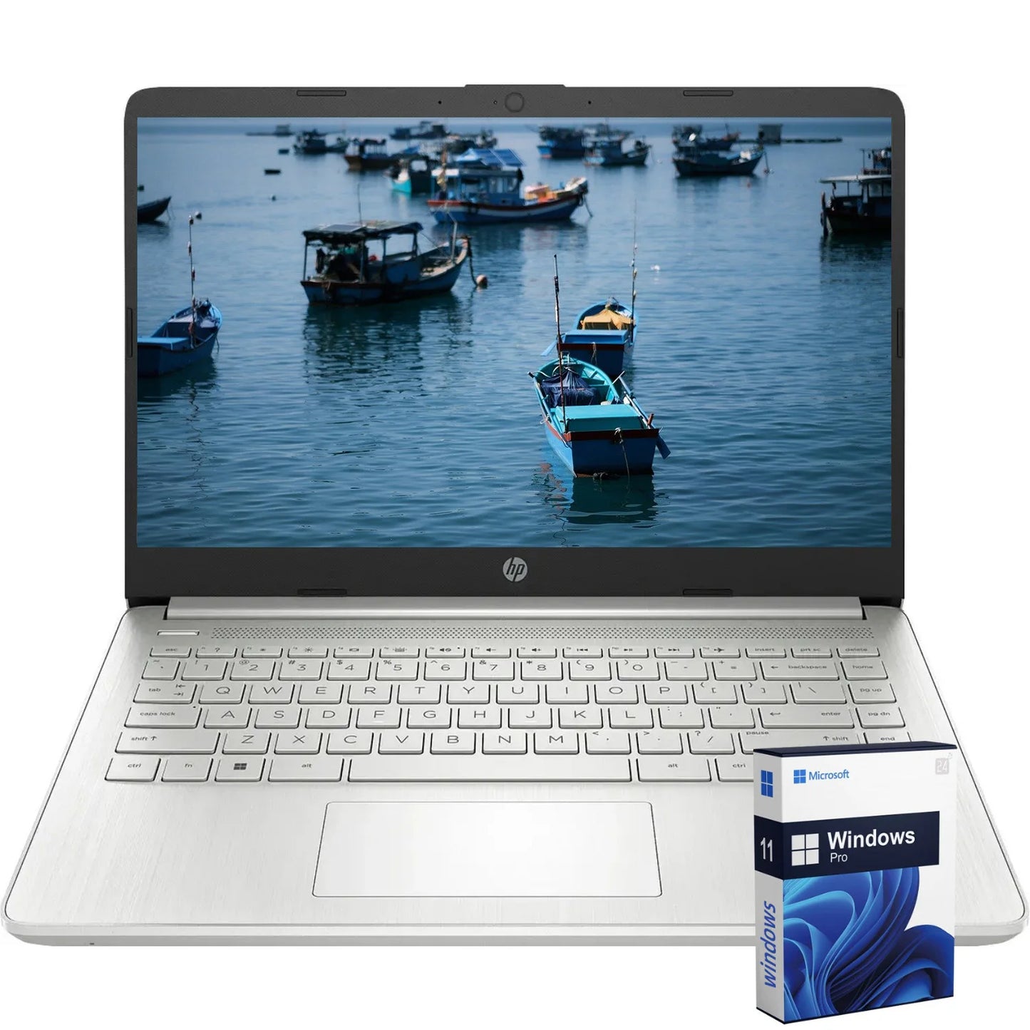 HP 14" Business Laptop,Intel Celeron N4120,16GB RAM,384GB Storage(128GB eMMC+256GB SD Card),1 Year Office 365,Windows 11 Pro