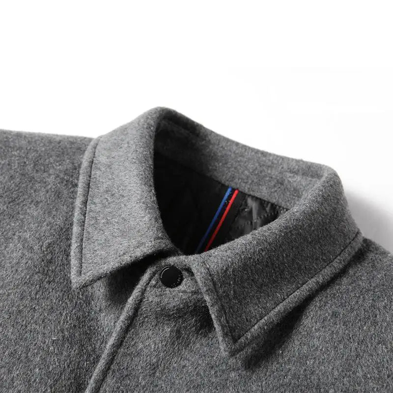 Brand Winter 40% Wool Men Thick Coats Turn Down Collar Male Fashion Wool Blend Coats Superior Outerwear Jacket Trench M-4Xl Size