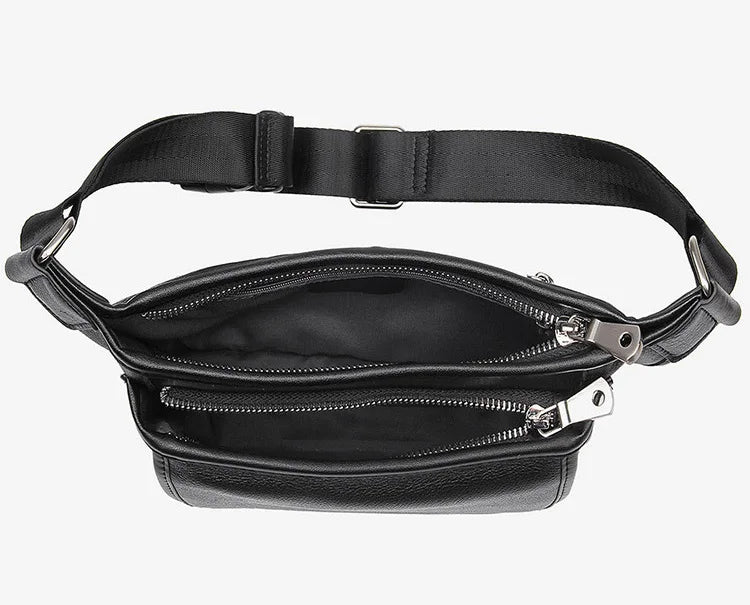 MAHEU Men's Leather Waist Bag Vintage Real Leather Small Male Fanny Pack Belt Waist Pack with Shoulder Strap Phone Belt Pouch