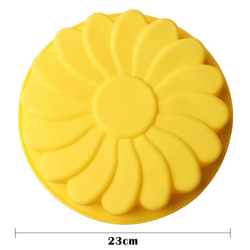 Silicone Sunflower Cake Pan Molds Bakeware Baking Tools 3D Bread Pastry Mould Pizza Pan Tray DIY Birthday Wedding Party
